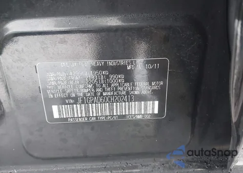 2012 Subaru Impreza 2.0I Premium from USA, damaged, VIN JF1GPAD60CH202413